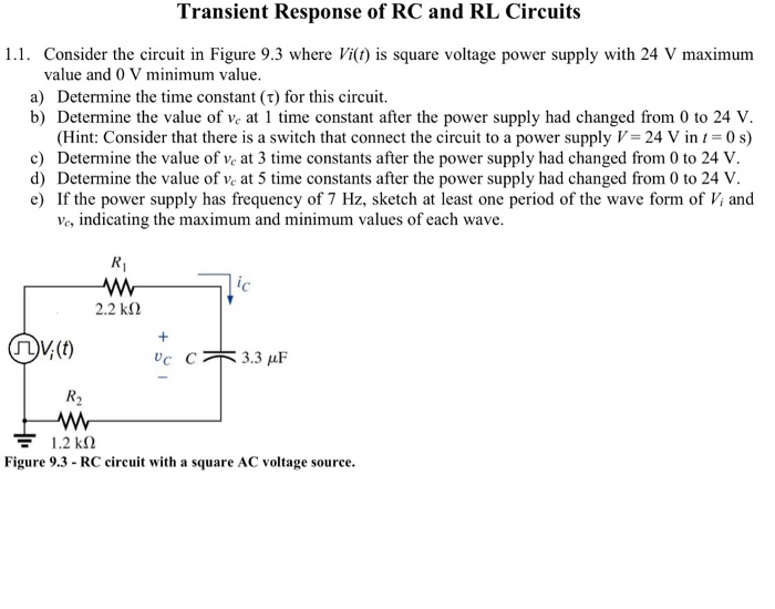 Solved: Transient Response Of RC And RL Circuits Objective... | Chegg.com