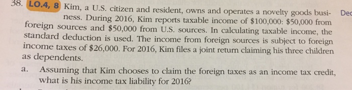 Question: Kim, a U.S. citizen and resident, owns and operates a <a href=
