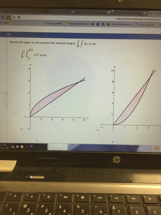 Question: Https//www.webassign.net/web/Stude olie ECian-aA] https://tlacitoord."." Θ Sketch the region R an...