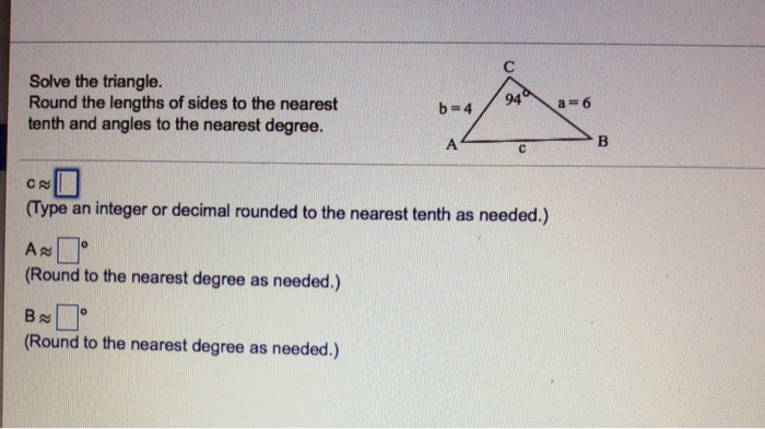Solved Solve The Triangle Round The Lengths Of Sides To 3582
