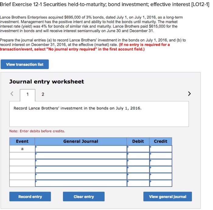 Solved Brief Exercise 121 Securities Heldtomaturity; B...