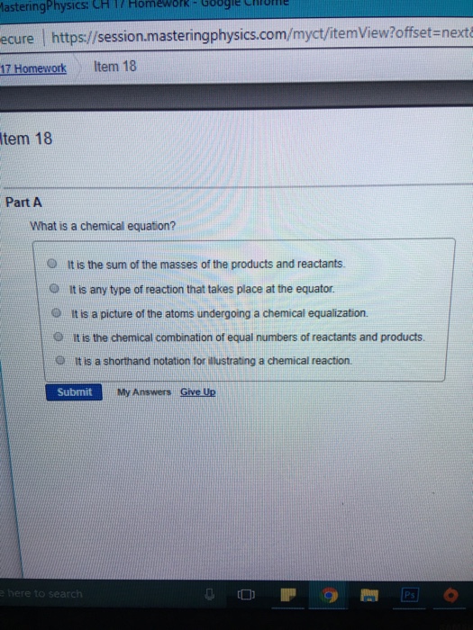 Question: CH1/Homework- Goge Chume lasteringPhysics: ecure | https://session.masteringphysics.com/myct/item...