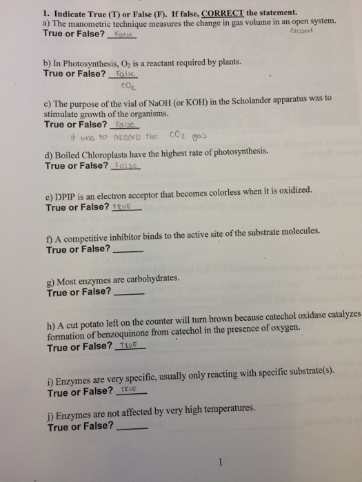 Question: 1. Indicate True (T) or False (F). If false, CORRECT the statement. 2) The manometric technique m...