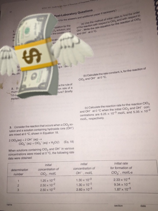 Question: Post-Laboratory Questions d for the answers and additional paper if necessary 2O4 solution, you o...