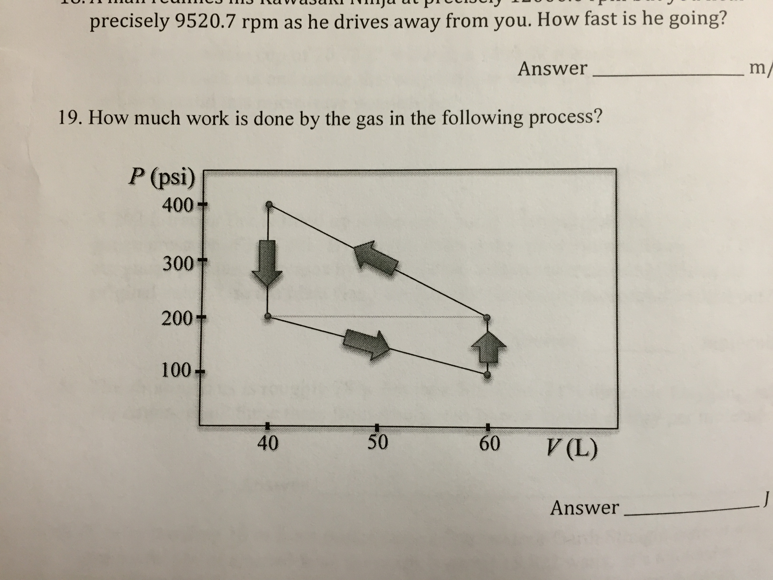 How Much Work Is Done By The Gas In The Following | Chegg.com
