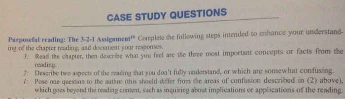 Complete a case study