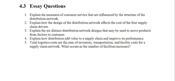 Essay questions on customer service