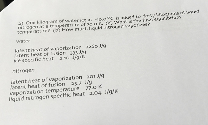 latent heat of vaporization of liquid nitrogen in j/g