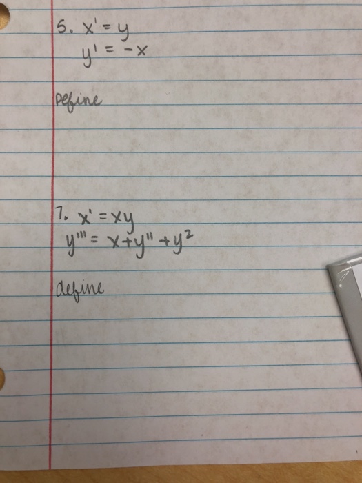 Question: 145 ations 1-10, write an equivalent first-order system in the form given ss .mine the dimension ...