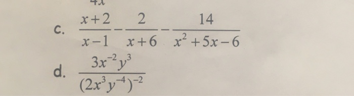 X 2 14 C X 1 X 6 X2 5x 6 3x Y3 2x y 2 Y 4 2 D Chegg