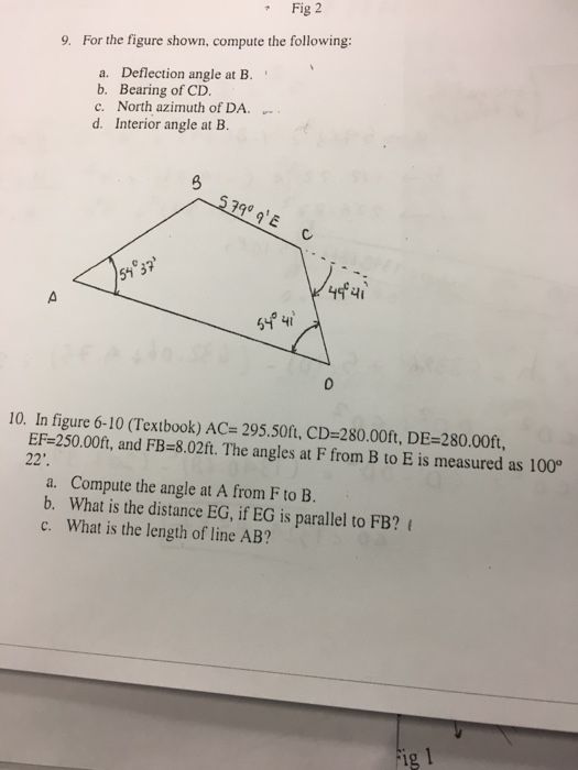 Civil D Draw Line Bearing Distance : Solved for the figure shown compute following a de