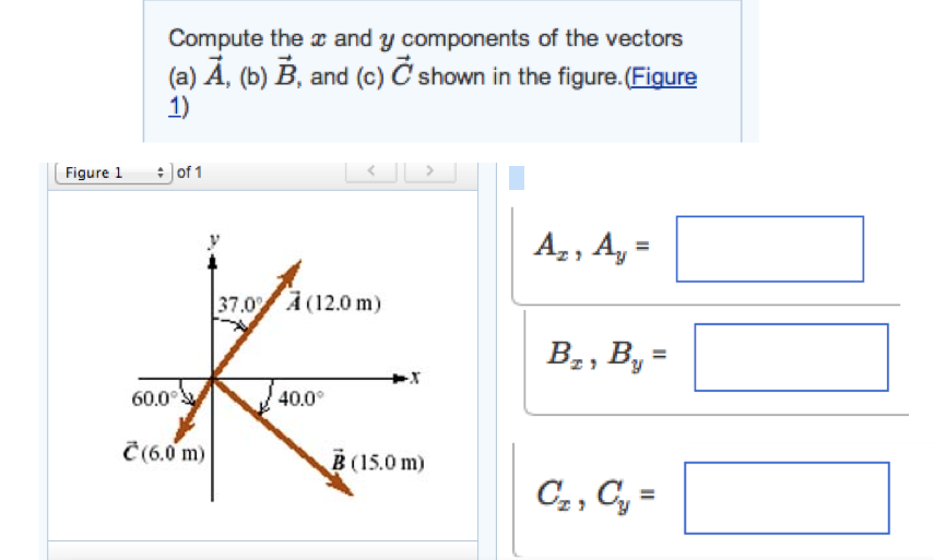 Image Text Transcribed For Accessibility Compute The X And Y Components Of The Vectors A A 6718