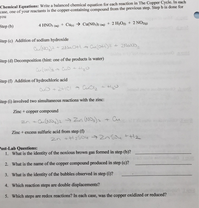 Write A Balanced Chemical Equation For Each Reacti...