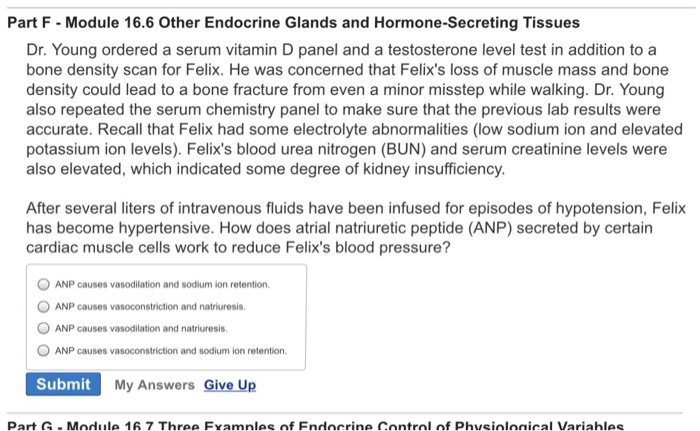 s to creatinine reduce level how Endocrine Other Horm Part And 16.6 Glands Module F Solved: