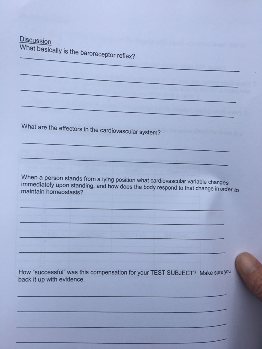 Question: Discussion What basically is the baroreceptor reflex? What are the effectors in the cardiovascula...