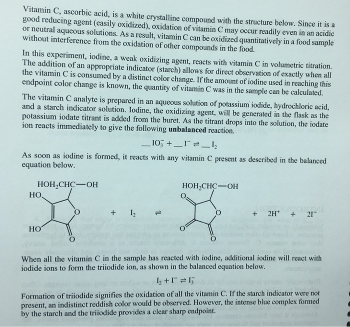 Solved Vitamin C, Ascorbic Acid, Is A White Crystalline C...