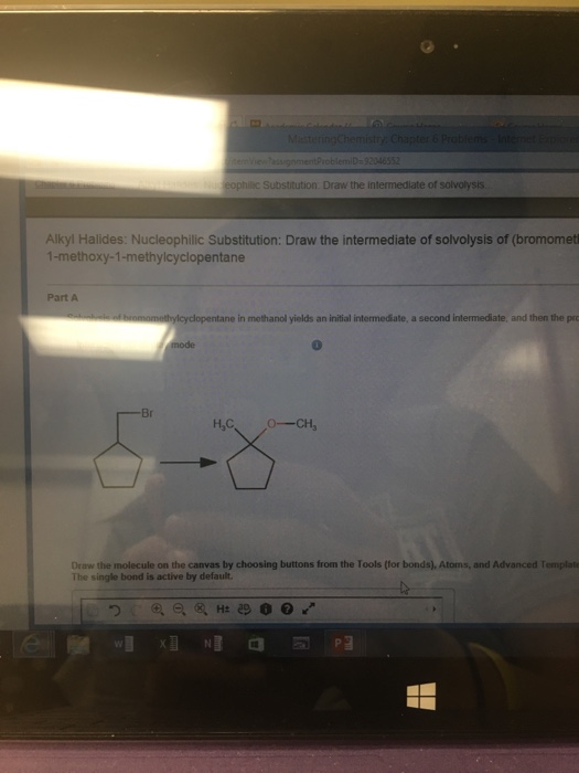 Question: Solvolysis of bromomethylcyclopentane in methanol yields aninitial intermediate, a second interm...