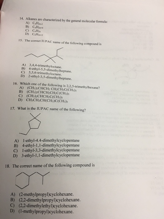 solved-alkanes-are-characterized-by-the-general-molecular-chegg