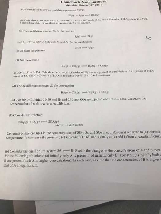Question: Homework Assignment #4 (Due date: October 30, 2017) (1) Consider the following equilibrium proces...