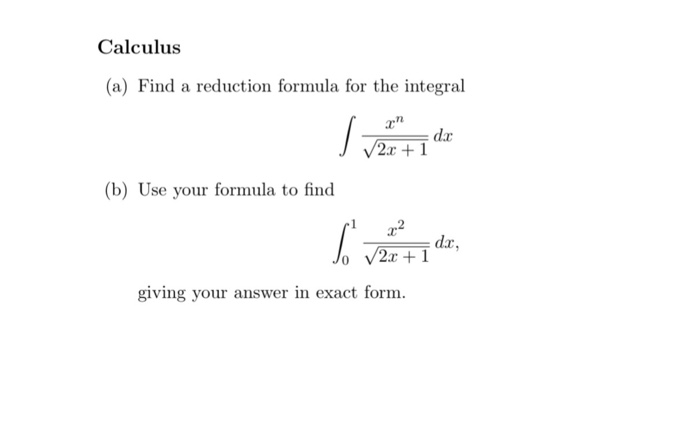 solved-find-a-reduction-formula-for-the-integral-integral-chegg