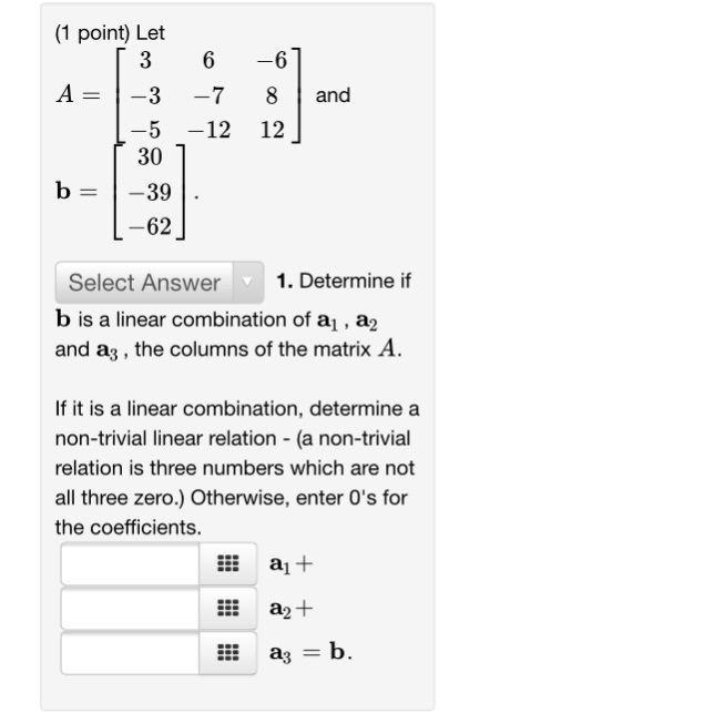 what is a non-trivial linear relation