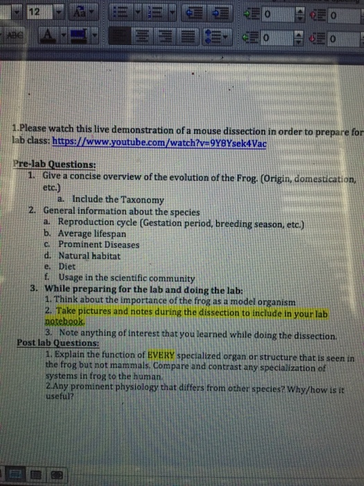 Question: Overview of the evolution of the frog's origin, domestication,and taxonomy
