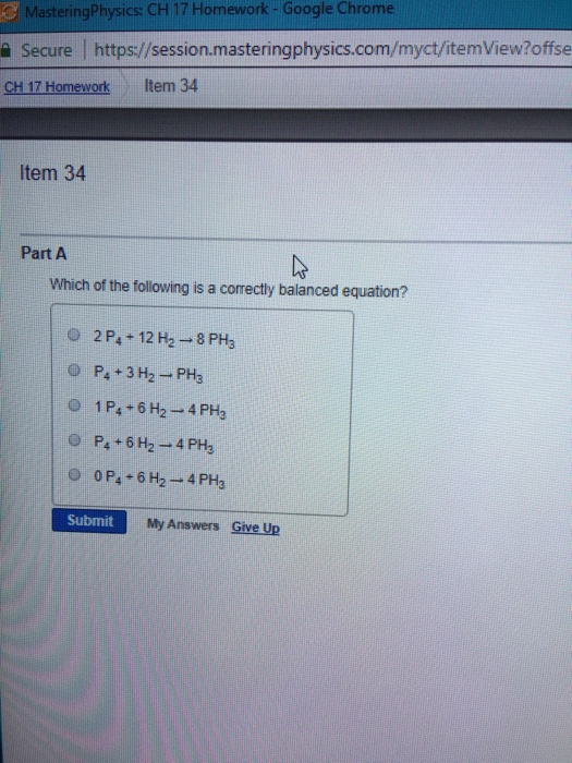 Question: MasteringPhysics: CH17 Homework -Google Chrome Secure l https://session.masteringphysics.com/myct...
