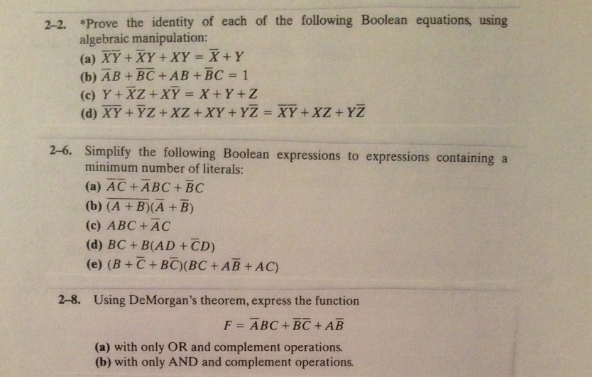 Solved: 2-2. Prove The Identity Of Each Of The Following B... | Chegg.com