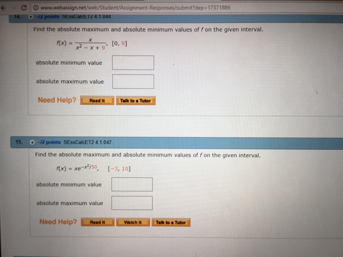 Question: C | ⓘ www.webassign.net/web/Student/Assignment-Responses/submit?depe 1737 1886 12 4.1.044 Find th...