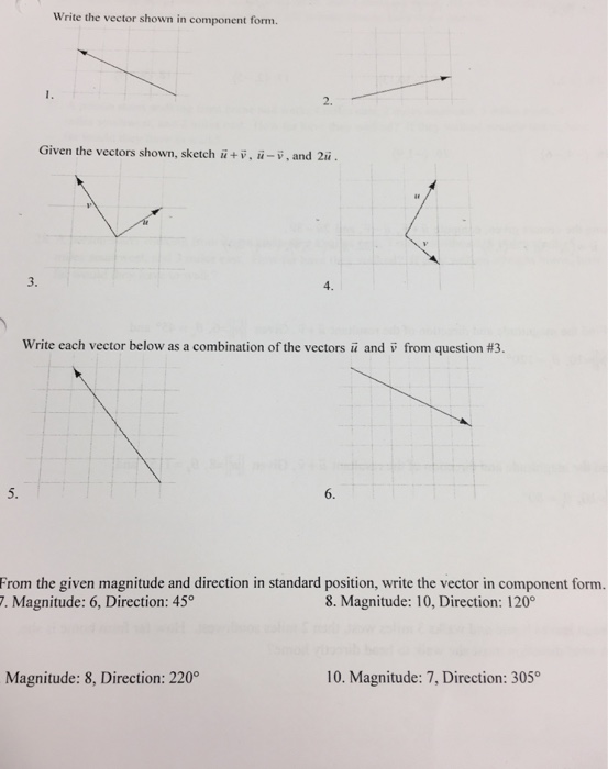 Solved: Write The Vector Shown In Component Form. Given Th... | Chegg.com