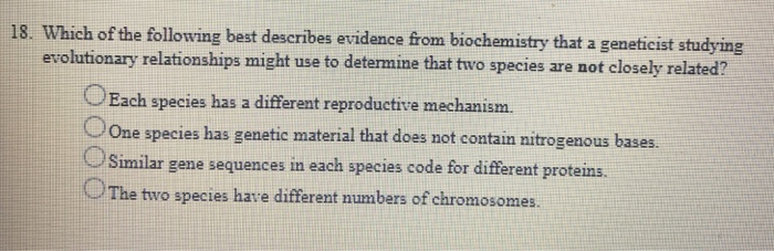 which is not a type of evidence used to determine evolutionary relationships