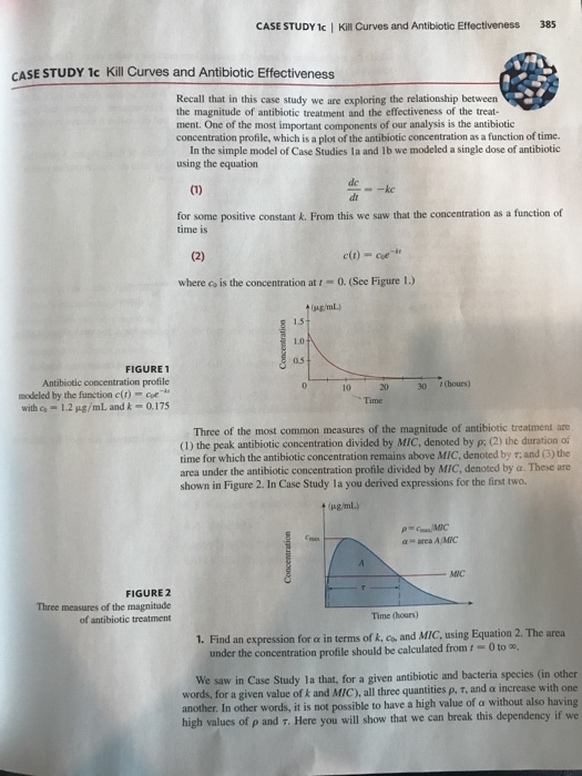 Question: CASE STUDY 1c | Kill Curves and Antiblotic Effectiveness 385 CASE STUDY 1c Kill Curves and Antibi...