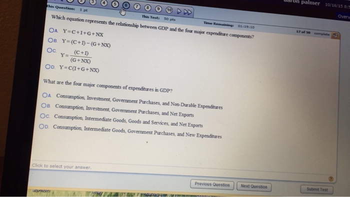 What Are The Four Major Components Of Expenditures In Gdp