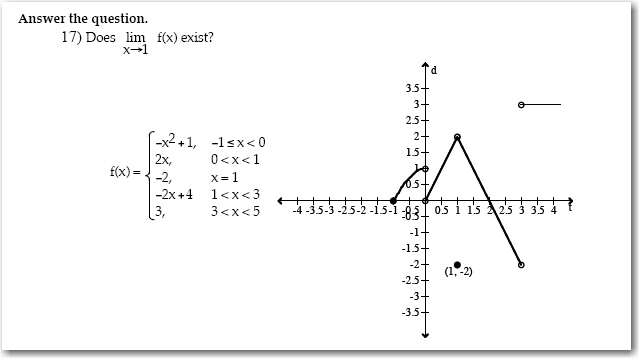 Answer The Question 17 Does Lim F x Exist F x Chegg