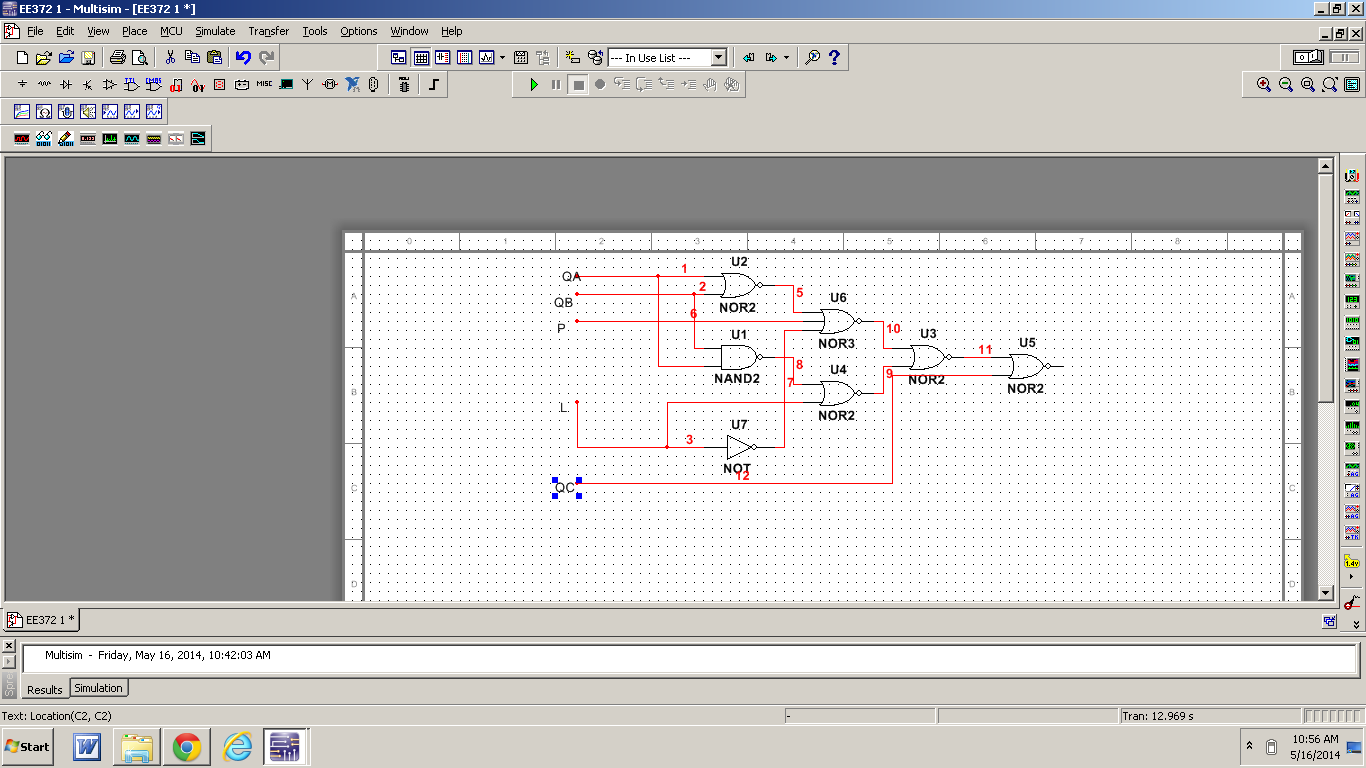 need help with truth table and circuit in multisim. How would you wire this in multisim to give you the correct truth table on your logic converter?