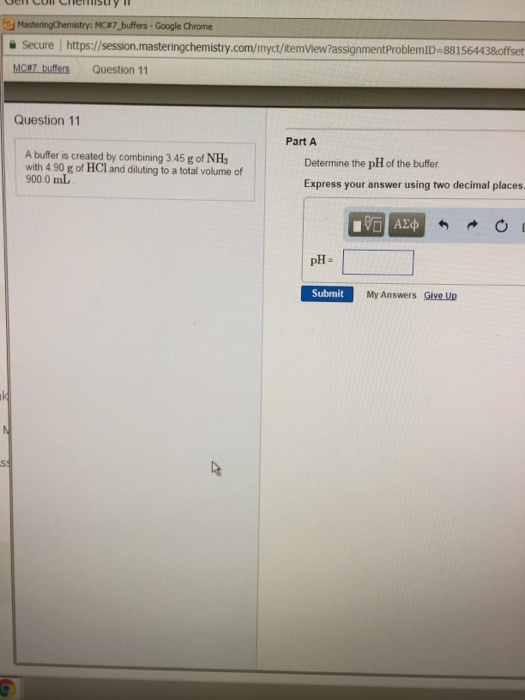 Question: Masteringhemistry: MC#7-buffers-Google Chrome 을 Secure https:/ session masteringchemistry.com my...