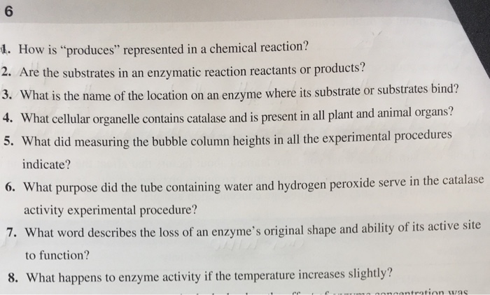Question: How is "produces" represented in a chemical reaction?  Are the substrates in an enzymatic reactio...