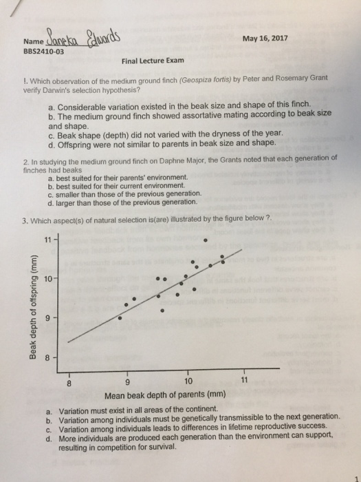 Peter And Rosemary Grant Finches Worksheet Answers