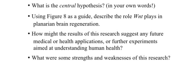 Question: Answer questions after reading the research article, Wnt/Notumspatial feedback inhibition contro...