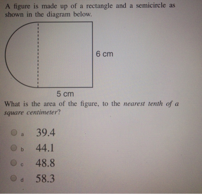 A Figure Is Made Up Of A Rectangle And A Semicircl... | Chegg.com