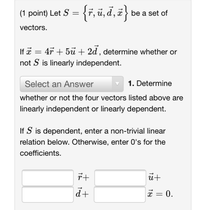 what is a non-trivial linear relation