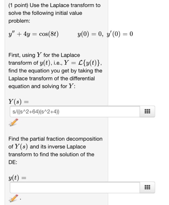 Solved Use The Laplace Transform To Solve The Following I