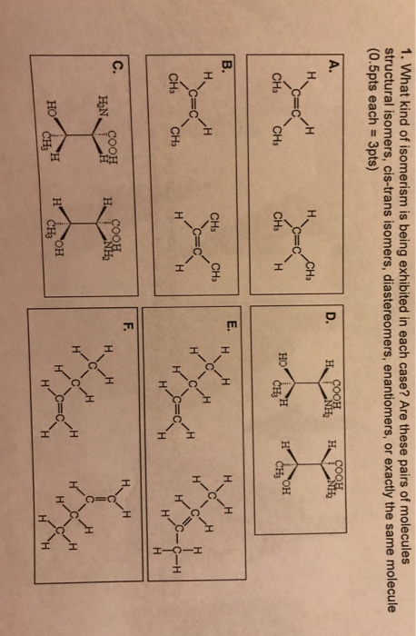 Question: What kind of isomerism is being exhibited in each case? Are these pairs of molecules structural i...