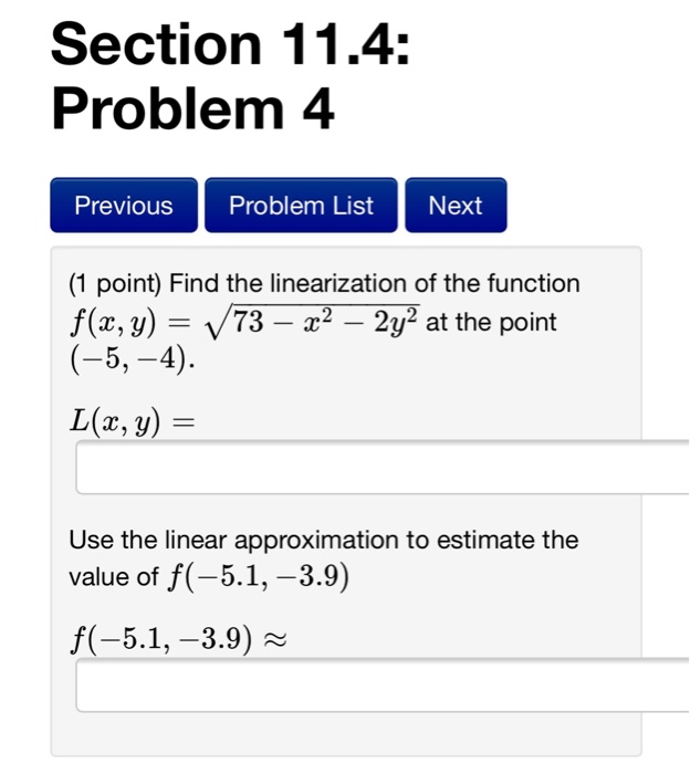 Solved Find The Linearization Of The Function F X Y S Chegg Com