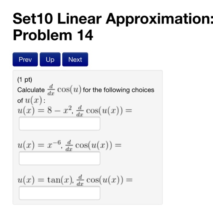 Solved Set10 Linear Approximation Problem 14 Prev Up Nex...