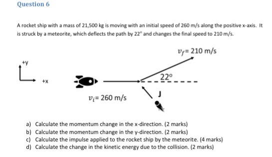 Solved: A Rocket Ship With A Mass Of 21, 500 Kg Is Moving | Chegg.com