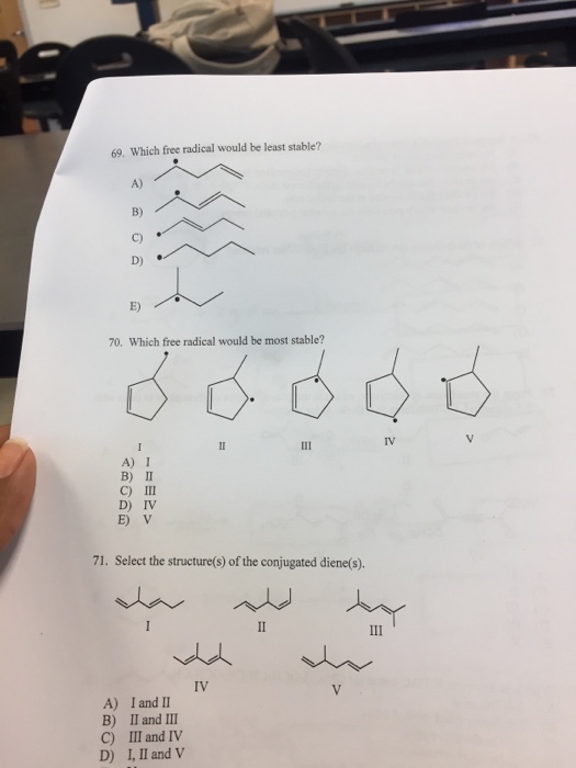 Solved Which Free Radical Would Be Least Stable Which Fr Chegg