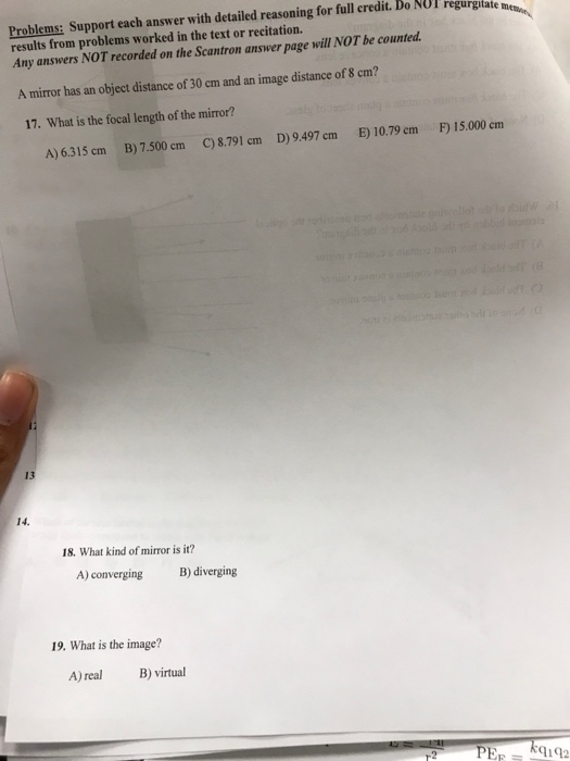 Question: Problems: Support each answer with detailed reasoning for full credit. Do NUT regurgiate results ...