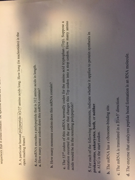 Question: A particular human polypeptide is 137 amino acids long. How long (in nucleotides) is the open rea...
