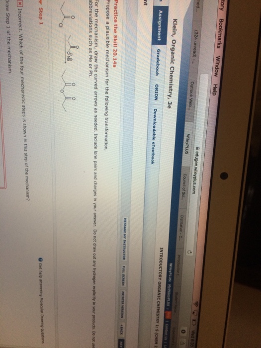 Question: A ed us.com Out US il of Sc. Klein, Organic Chemistry, 3e INTRODUCTORY ORGANIC CHEMISTRY 1: S (CH...